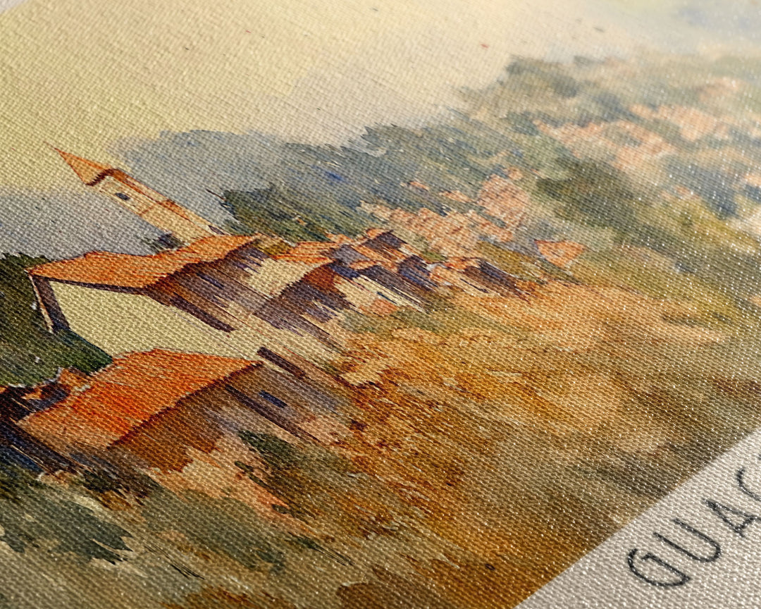 Guachalito, Colombia Watercolor Beach Print, Vacation Gift, Colombia Wall Art, Framed Canvas Print, Framed Beach Painting