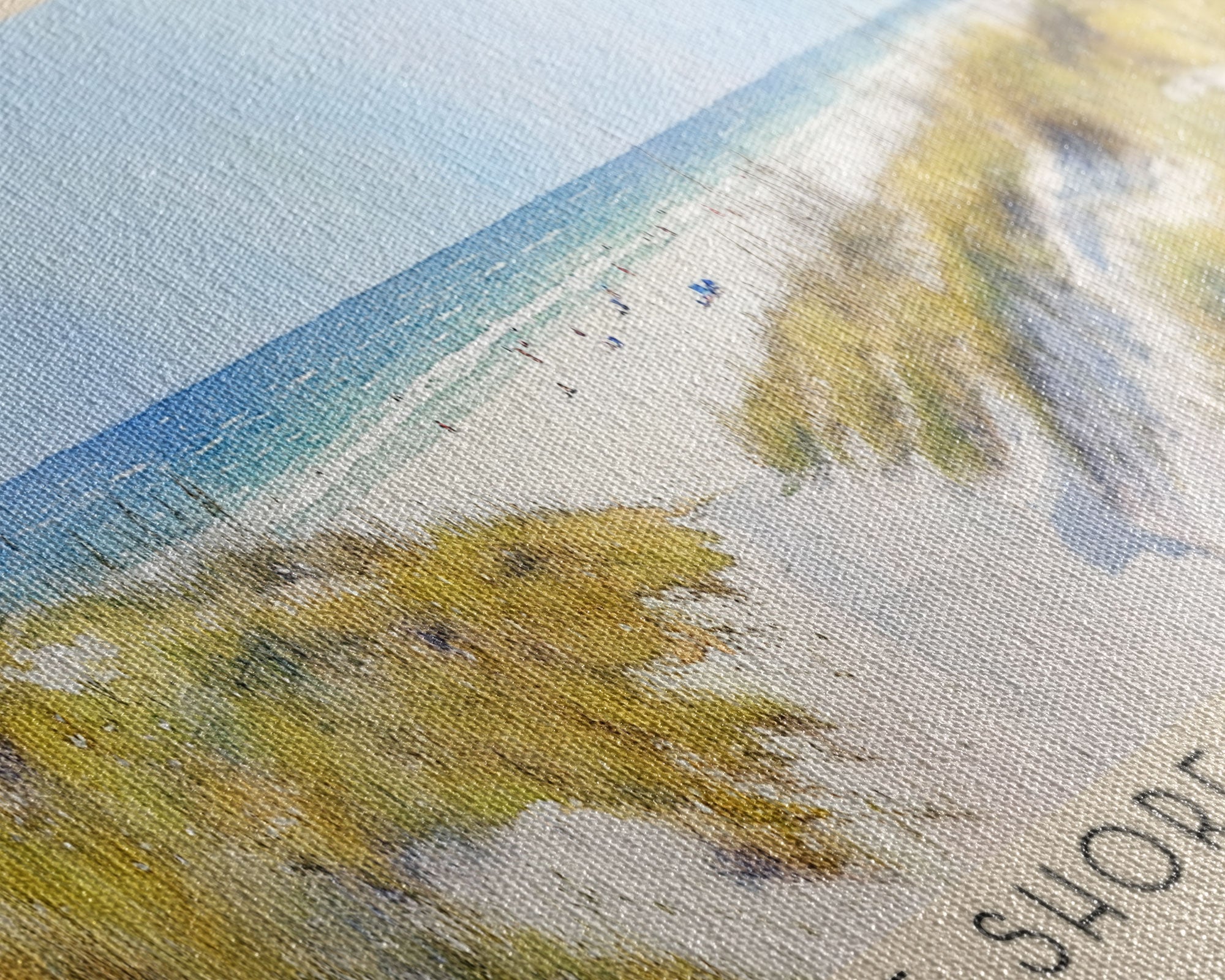 Gulf Shores Public Beach, Alabama Watercolor Print, Vacation Gift, Alabama Wall Art, Beach Painting, Beach Decor, Large Wall Art, Wood Frame Art