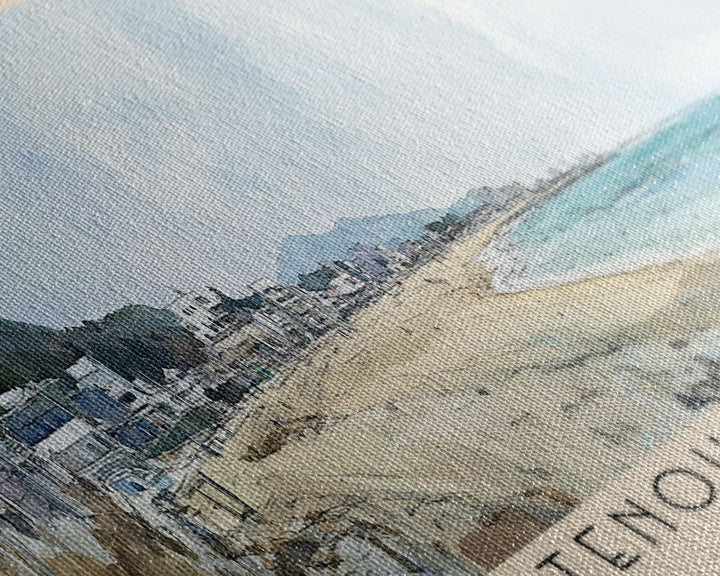 Hatenohama Beach, Japan Watercolor Print, Vacation Gift, Japan Wall Art, Beach Painting, Beach Decor, Large Wall Art, Wood Frame Art