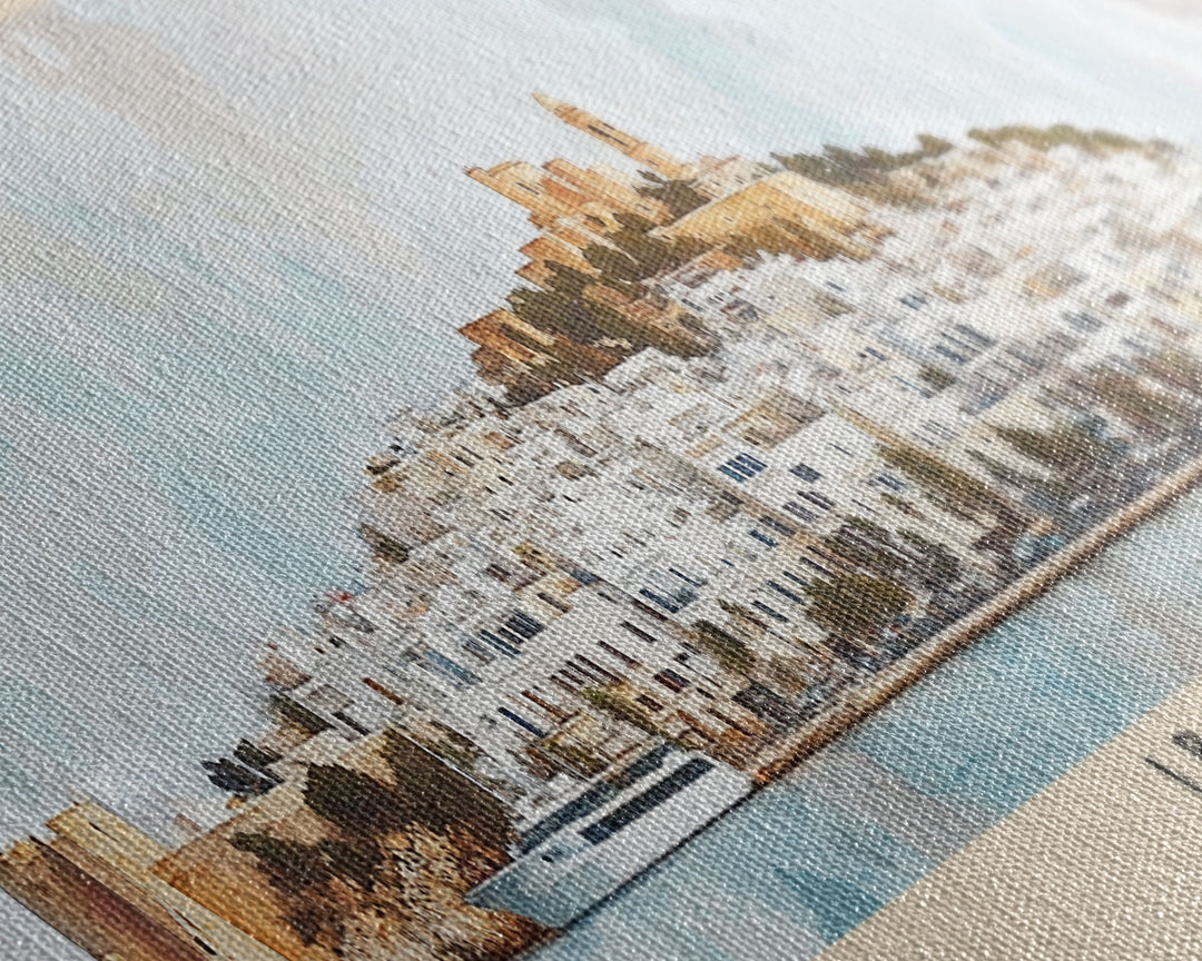 Ibiza, Spain Watercolor Print, Vacation Gift, Spain Wall Art, Beach Painting, Beach Decor, Beach Or Lakehouse Art