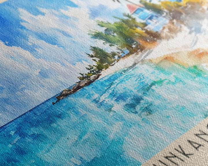 Junkanoo Beach, Bahamas Watercolor Print, Vacation Gift, Bahamas Wall Art, Beach Painting, Beach Decor, Beach Or Lakehouse Art