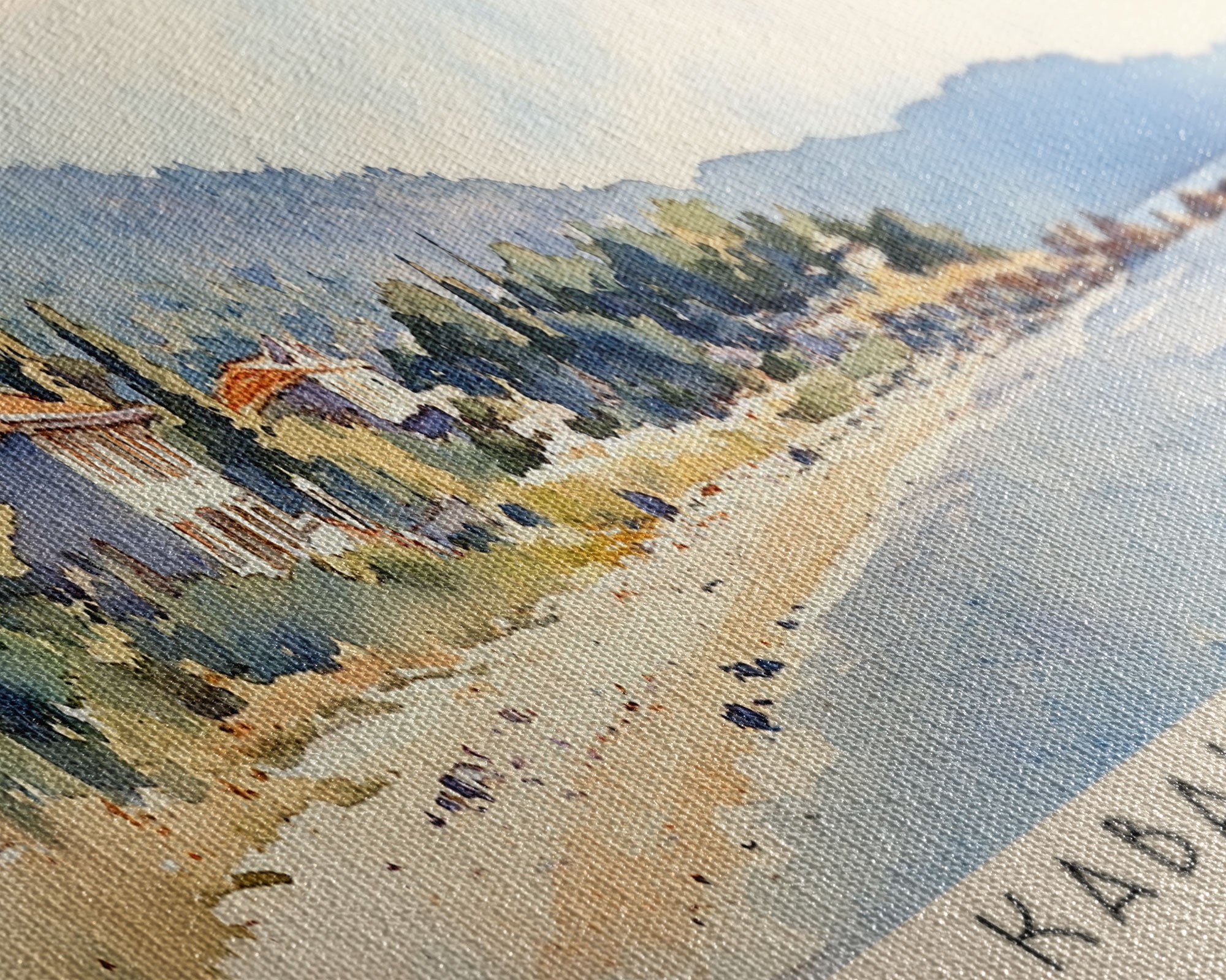 Kabak Beach, Turkey Watercolor Beach Print, Vacation Gift, Turkey Wall Art, Beach Painting, Beach Decor, Beach Painting