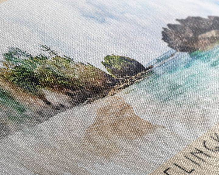 Kelingking Beach, Indonesia Watercolor Print, Vacation Gift, Indonesia Wall Art, Vacation Wall Art, Vacatation Memories, Beach Decor, Beach Or Lakehouse Art