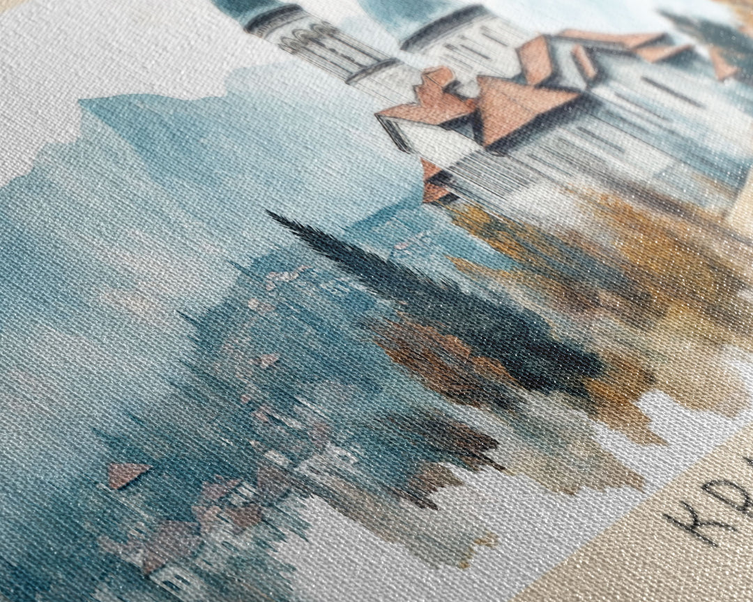 Krapets, Bulgaria Watercolor Print, Vacation Gift, Bulgaria Wall Art, Beach Painting, Beach Decor, Beach Or Lakehouse Art