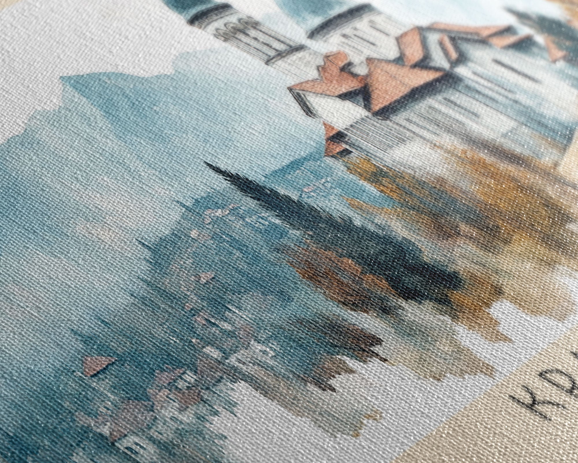 Krapets, Bulgaria Watercolor Print, Vacation Gift, Bulgaria Wall Art, Beach Painting, Beach Decor, Beach Or Lakehouse Art