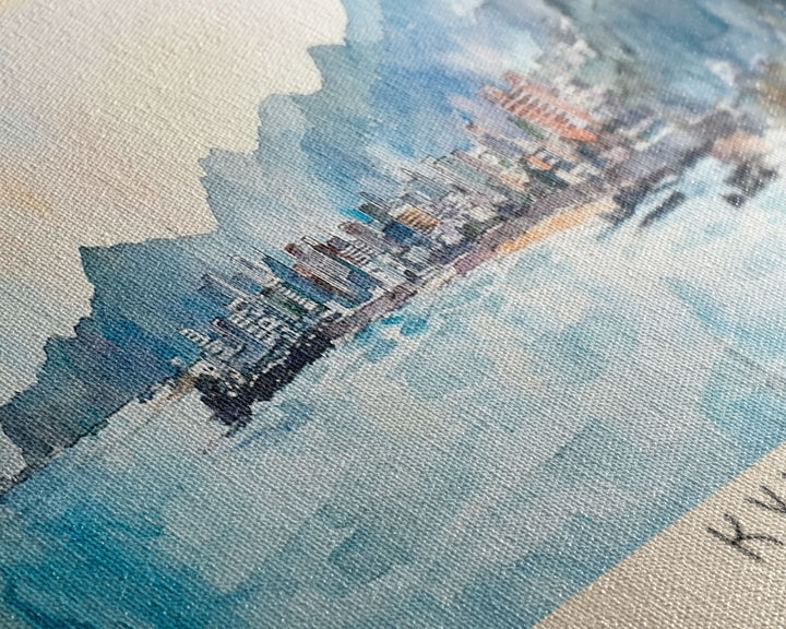 Kyushu, Japan Watercolor Print, Vacation Gift, Japan Wall Art, Vacation Wall Art, Vacatation Memories, Beach Decor, Beach Or Lakehouse Art