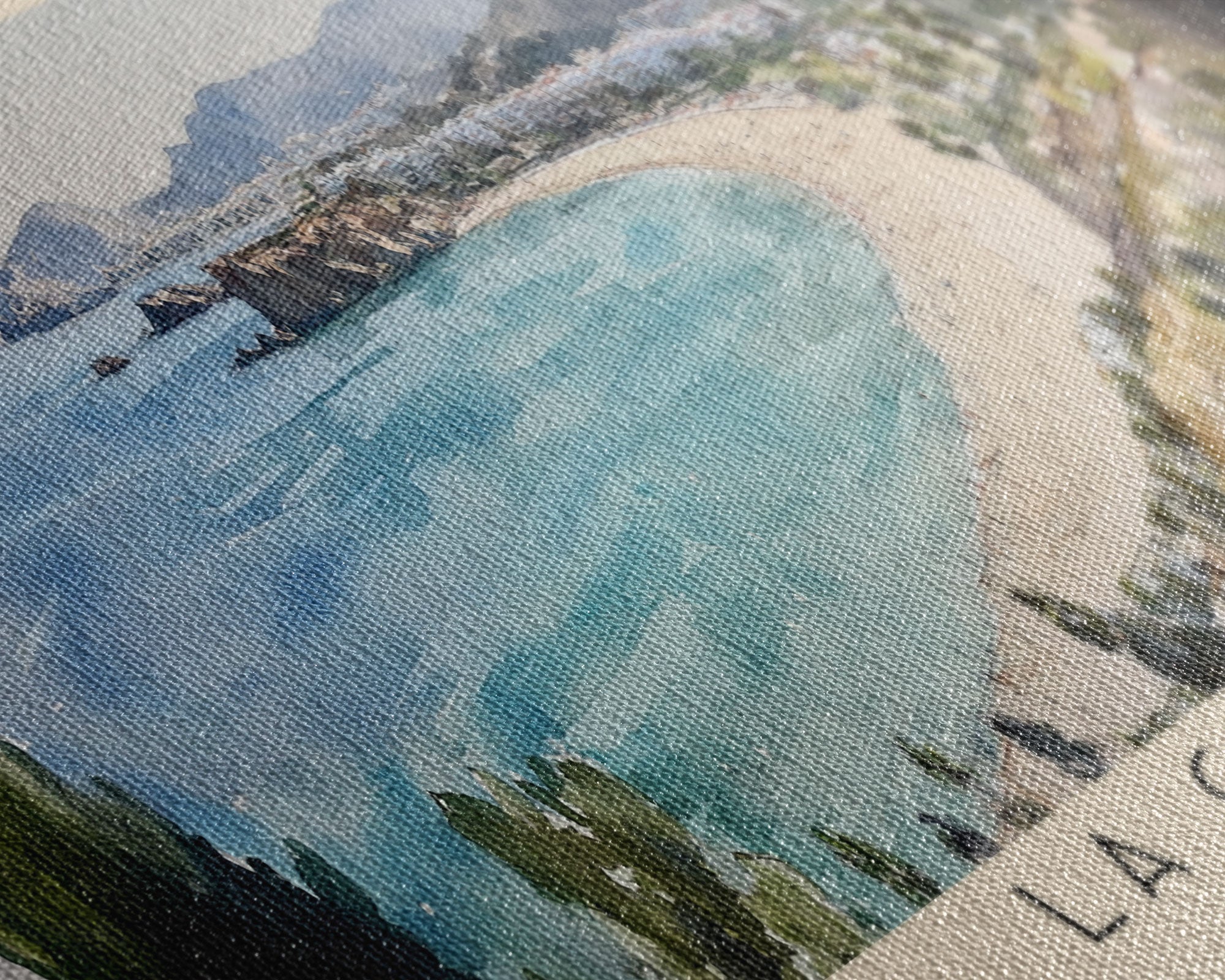 La Concha, Spain Watercolor Print, Vacation Gift, Spain Wall Art, Beach Painting, Beach Decor, Large Wall Art, Wood Frame Art