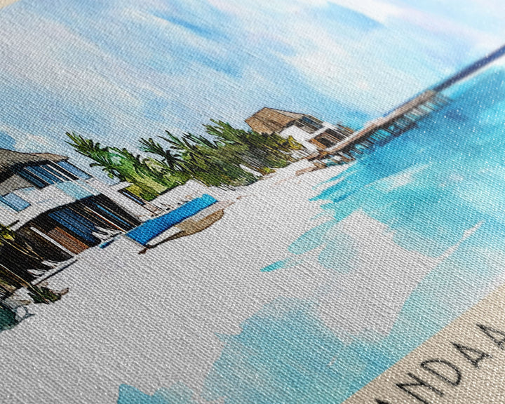Landaa Giraavaru, Maldives Watercolor Beach Print, Vacation Gift, Maldives Wall Art, Beach Painting, Beach Decor, Beach Painting