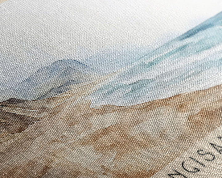 Langisandur Beach, Iceland Watercolor Print, Vacation Gift, Iceland Wall Art, Beach Painting, Beach Decor, Large Wall Art, Wood Frame Art