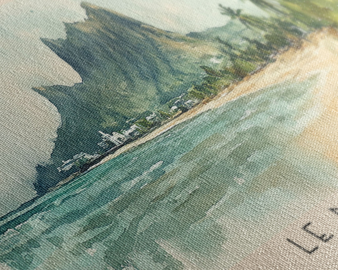 Le Morne, Mauritius Watercolor Print, Vacation Gift, Mauritius Wall Art, Beach Painting, Beach Decor, Large Wall Art, Wood Frame Art