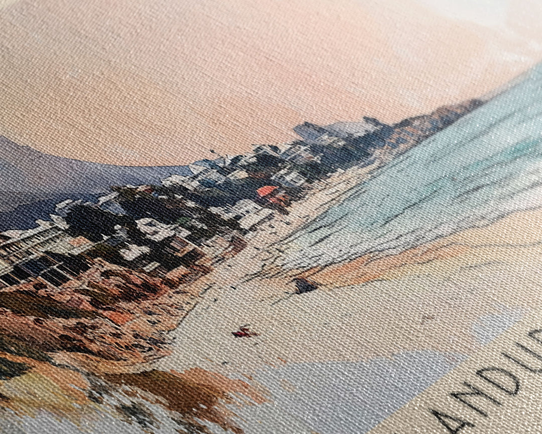 Llandudno Beach, South Africa Watercolor Print, Vacation Gift, South Africa Wall Art, Beach Painting, Beach Decor, Large Wall Art, Wood Frame Art