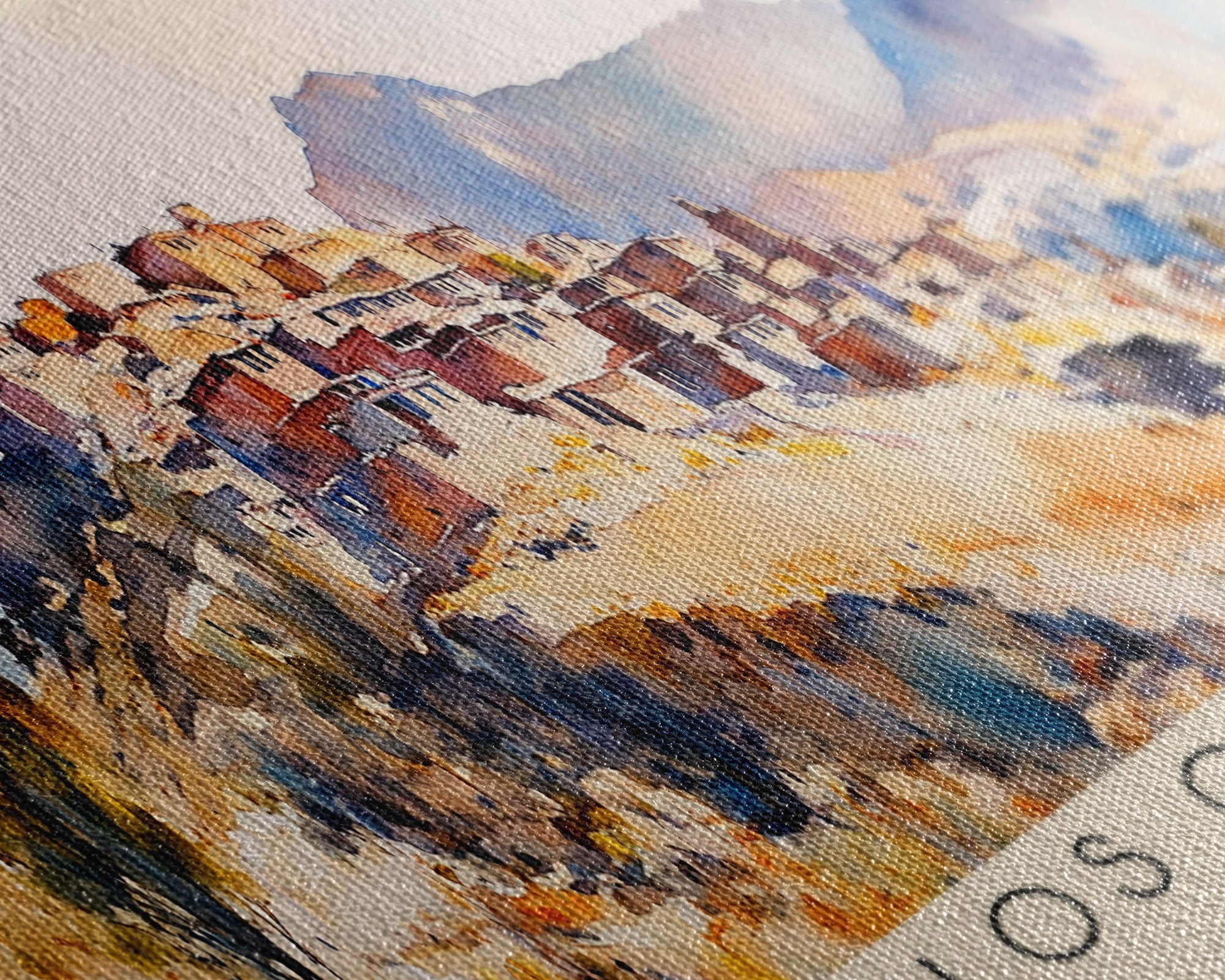 Los Organos, Peru Watercolor Print, Vacation Gift, Peru Wall Art, Beach Painting, Beach Decor, Large Wall Art, Wood Frame Art