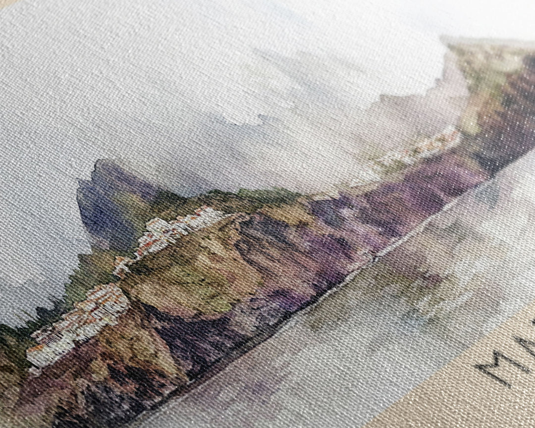 Madeira, Portugal Watercolor Beach Print, Vacation Gift, Portugal Wall Art, Beach Painting, Beach Decor, Beach Painting