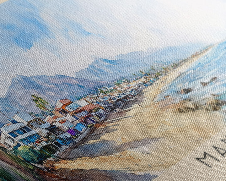 Mancora, Peru Watercolor Print, Vacation Gift, Peru Wall Art, Beach Painting, Beach Decor, Beach Or Lakehouse Art