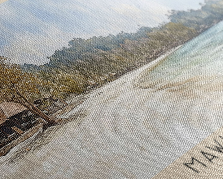 Mawi Beach, Indonesia Watercolor Print, Vacation Gift, Indonesia Wall Art, Beach Painting, Beach Decor, Beach Or Lakehouse Art