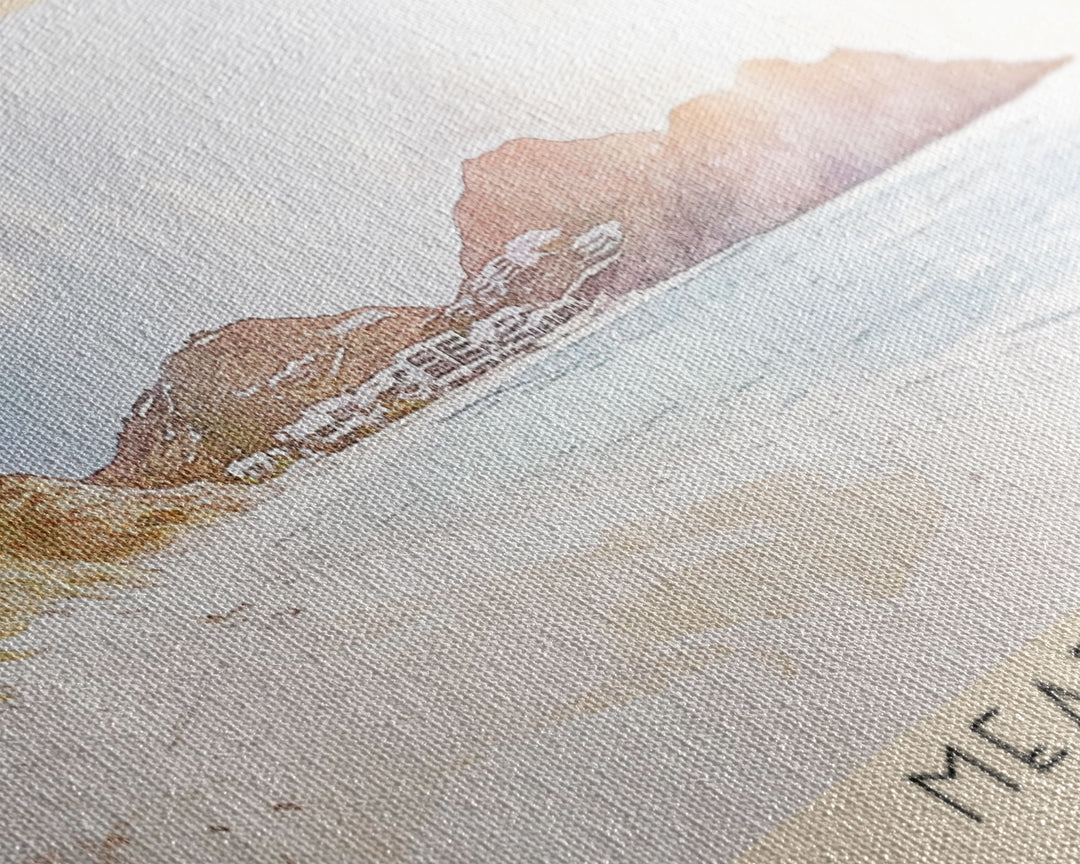 Meads Bay, Anguilla Watercolor Print, Vacation Gift, Anguilla Wall Art, Beach Painting, Beach Decor, Large Wall Art, Wood Frame Art