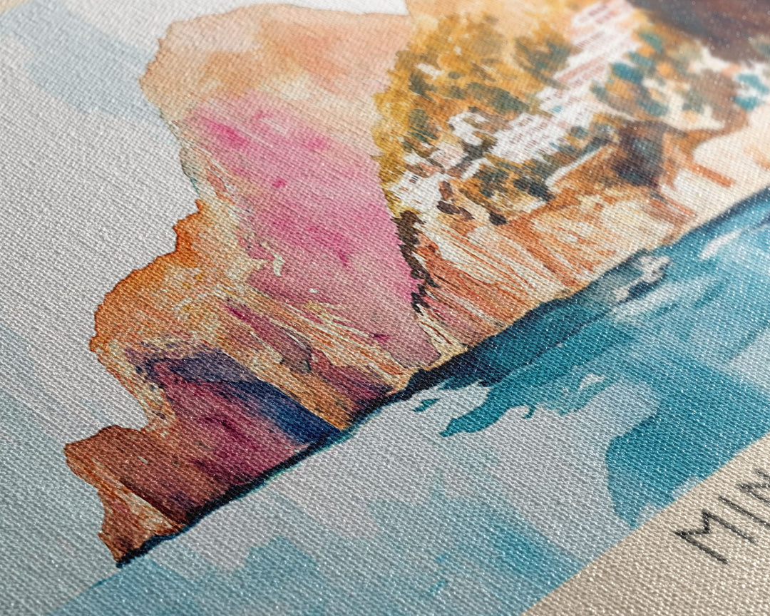 Minorca, Spain Watercolor Print, Vacation Gift, Spain Wall Art, Beach Painting, Beach Decor, Beach Or Lakehouse Art