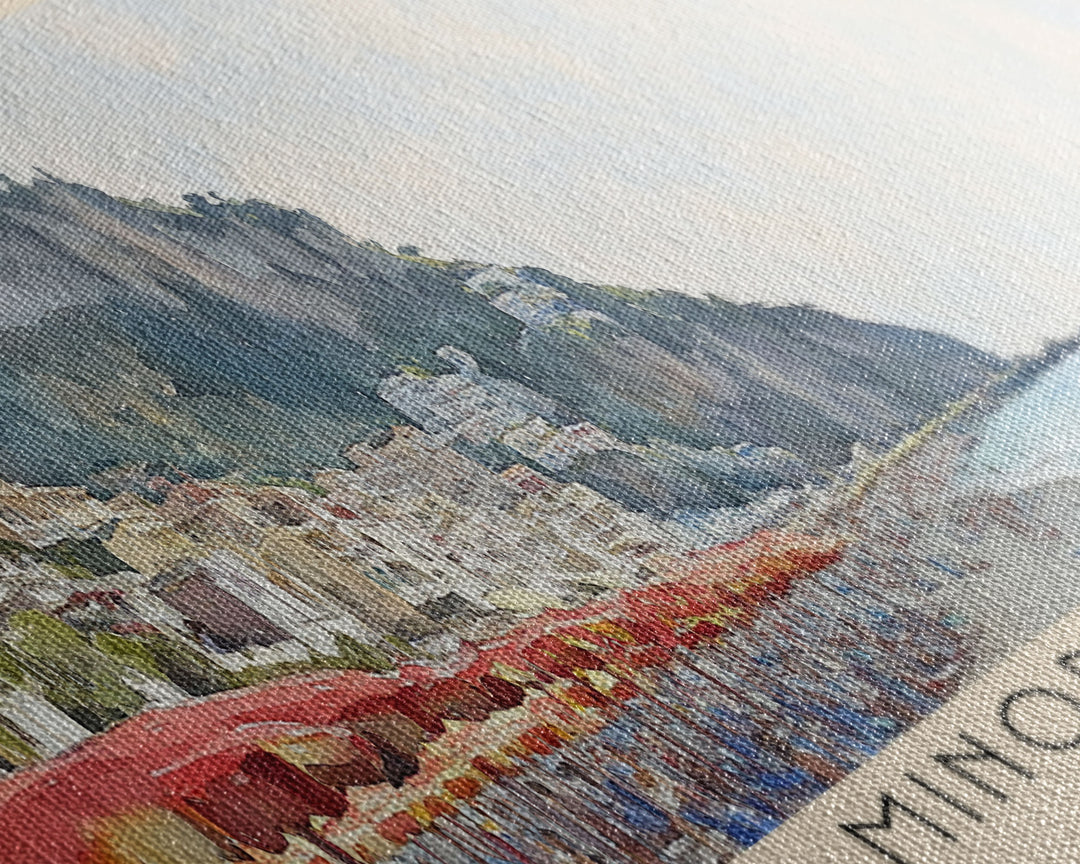 Minori Beach, Italy Watercolor Beach Print, Vacation Gift, Italy Wall Art, Beach Painting, Beach Decor, Beach Painting