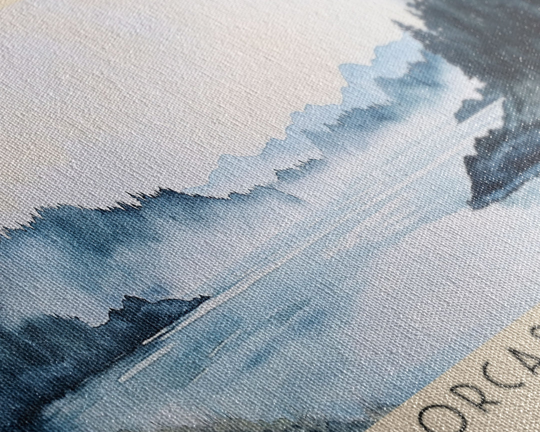 Orcas Island, Washington Watercolor Print, Vacation Gift, Washington Wall Art, Beach Painting, Beach Decor, Beach Or Lakehouse Art