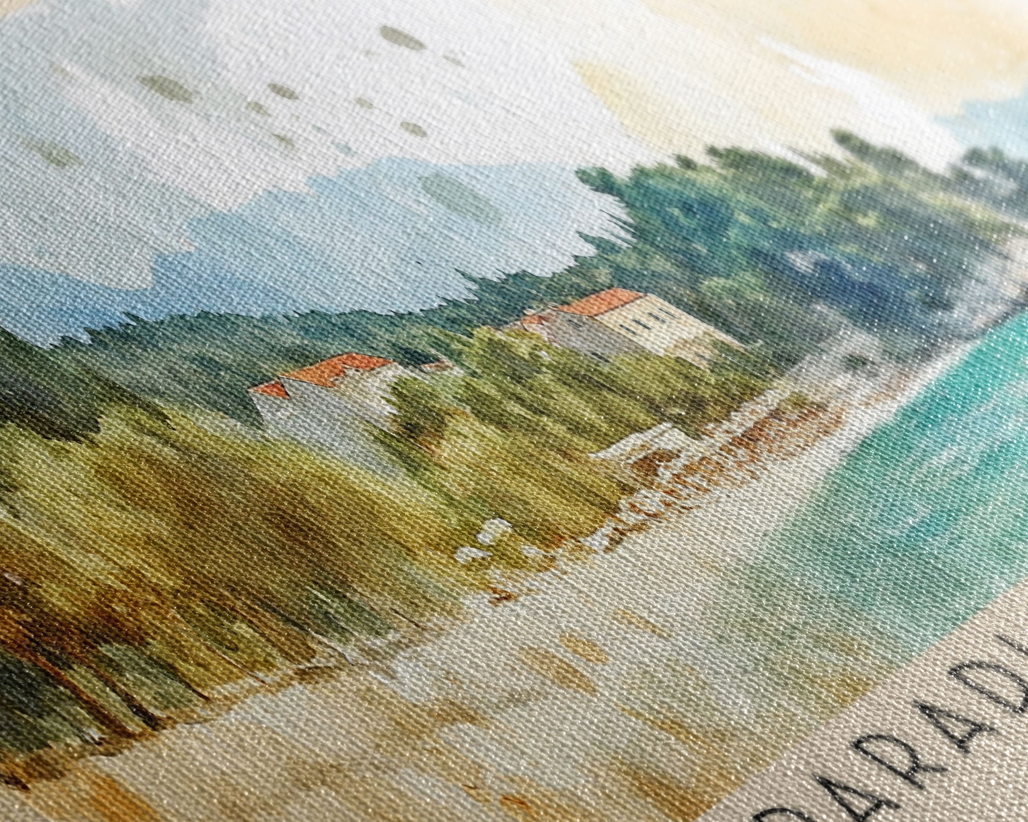 Paradise Beach, Croatia Watercolor Print, Vacation Gift, Croatia Wall Art, Vacation Wall Art, Vacatation Memories, Beach Decor, Beach Or Lakehouse Art