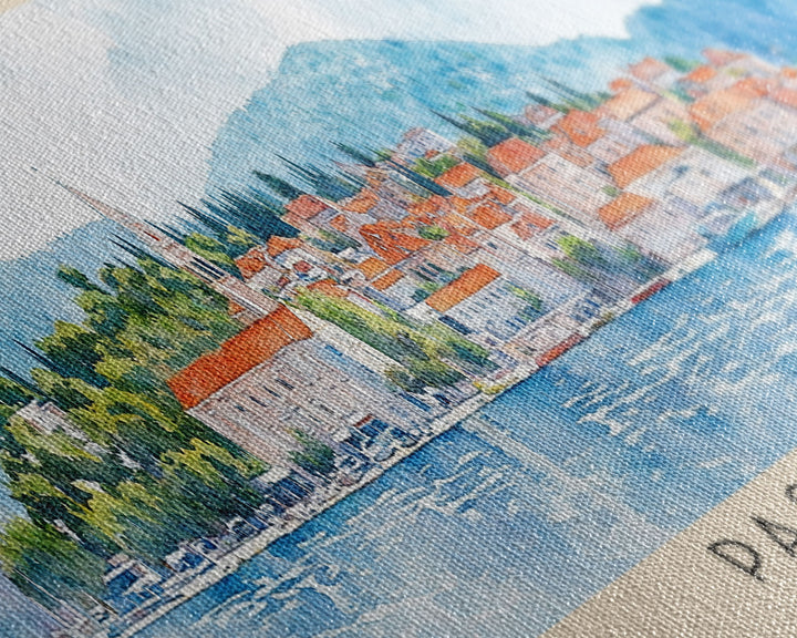 Pasjača, Croatia Watercolor Print, Vacation Gift, Croatia Wall Art, Beach Painting, Beach Decor, Beach Or Lakehouse Art