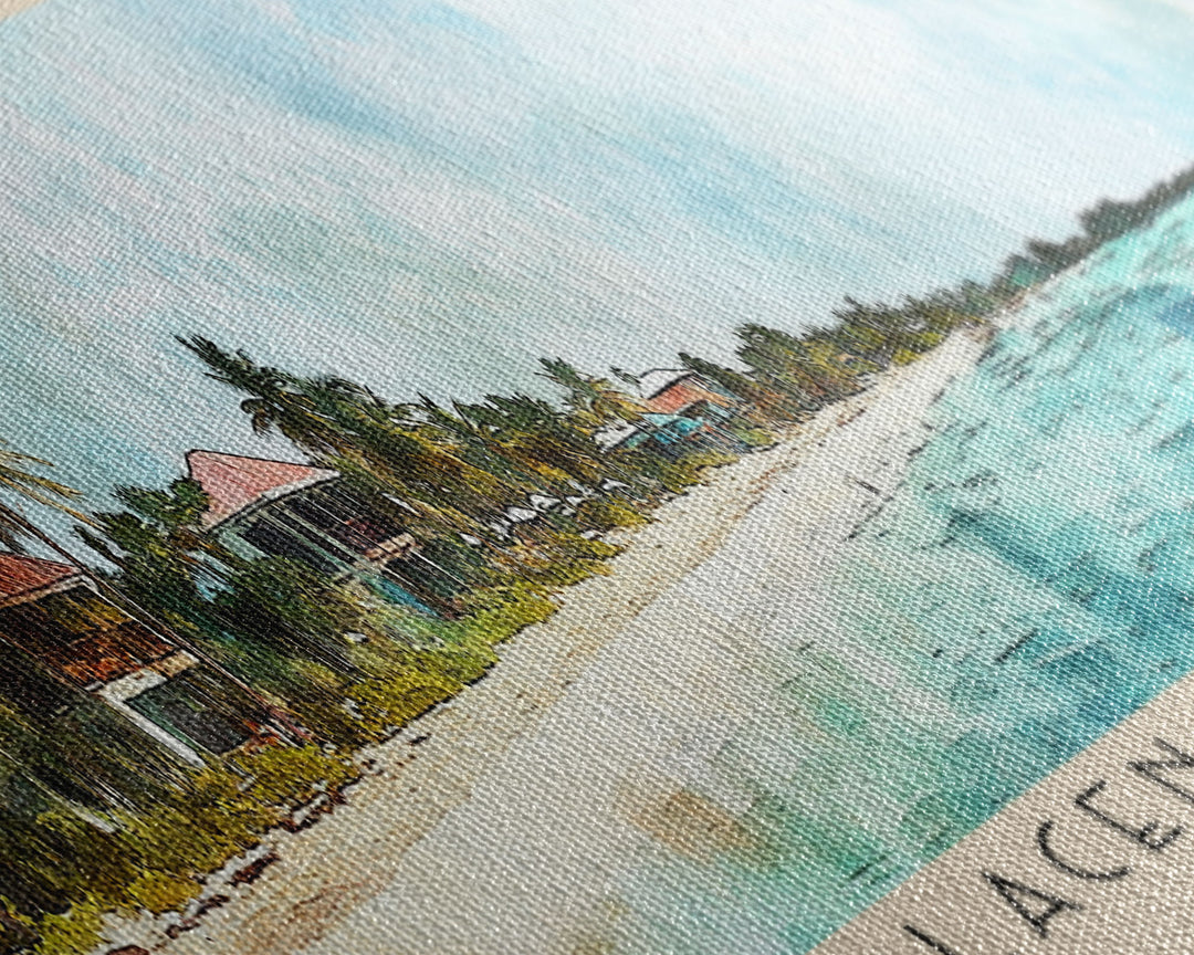 Placencia Beach, Belize Watercolor Print, Vacation Gift, Belize Wall Art, Vacation Wall Art, Vacatation Memories, Beach Decor, Beach Or Lakehouse Art