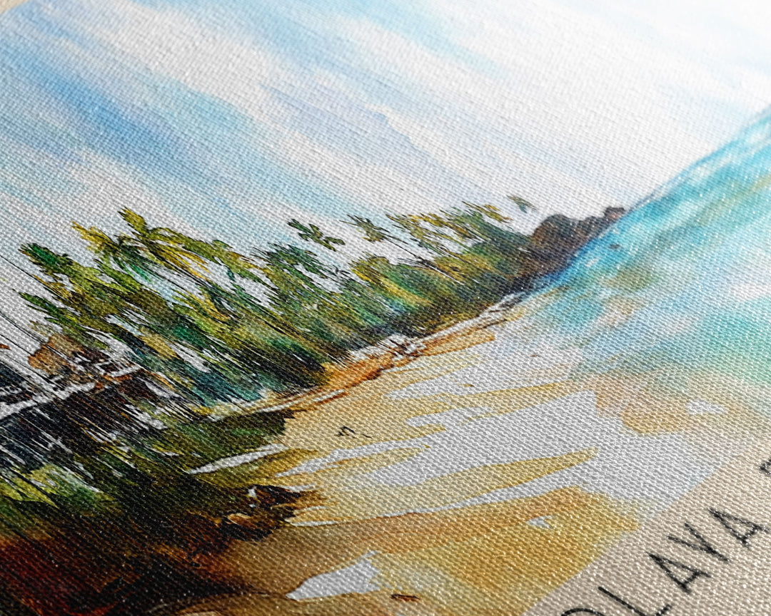 Playa Fronton, Dominican Republic Watercolor Print, Vacation Gift, Dominican Republic Wall Art, Beach Painting, Beach Decor, Large Wall Art, Wood Frame Art