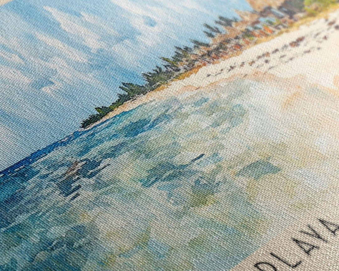 Playa Paraiso, Mexico Watercolor Beach Print, Vacation Gift, Mexico Wall Art, Beach Painting, Beach Decor, Beach Painting