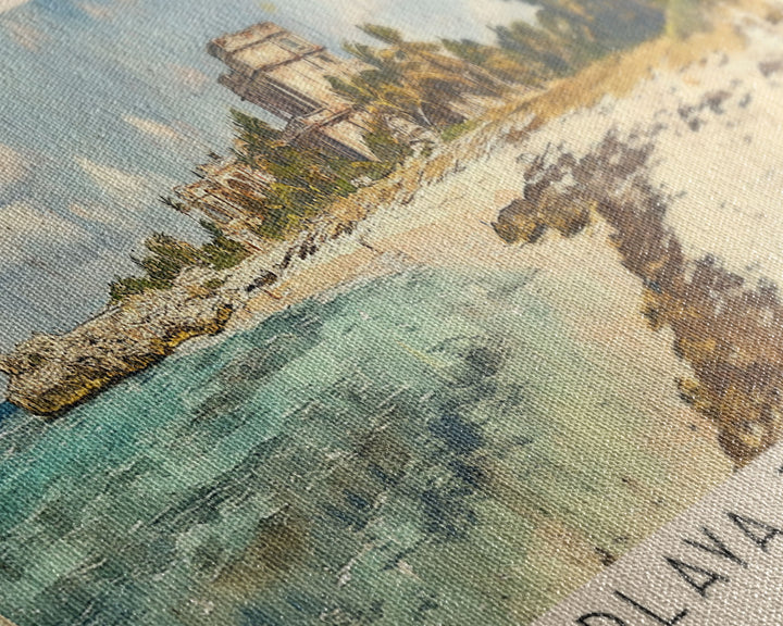 Playa Tortuga, Cuba Watercolor Beach Print, Vacation Gift, Cuba Wall Art, Framed Canvas Print, Framed Beach Painting