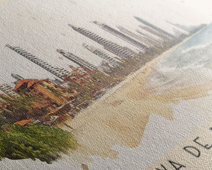 Playa de Bocagrande, Colombia Watercolor Print, Vacation Gift, Colombia Wall Art, Beach Painting, Beach Decor, Beach Or Lakehouse Art