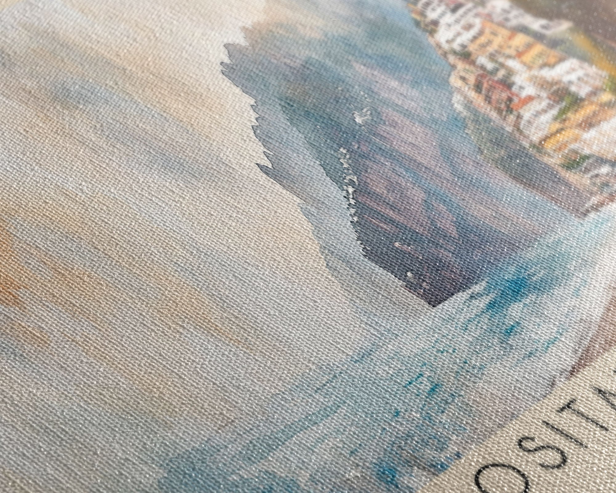 Positano Beach, Italy Watercolor Print, Vacation Gift, Italy Wall Art, Beach Painting, Beach Decor, Large Wall Art, Wood Frame Art