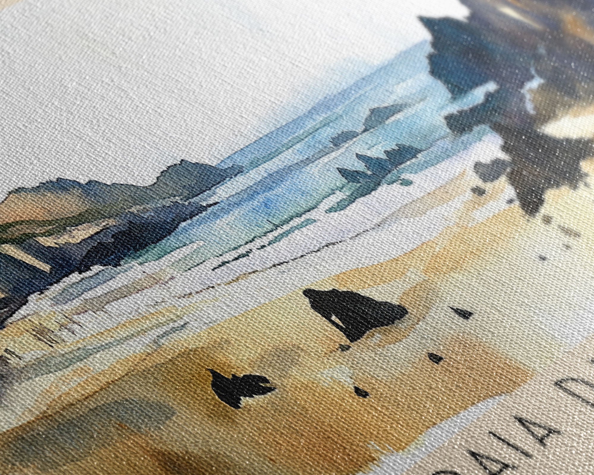 Praia da Baleeira, Portugal Watercolor Print, Vacation Gift, Portugal Wall Art, Beach Painting, Beach Decor, Beach Or Lakehouse Art