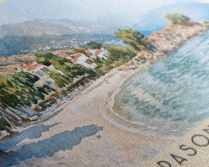 Prasonisi Beach, Greece Watercolor Beach Print, Vacation Gift, Greece Wall Art, Beach Painting, Beach Decor, Beach Painting