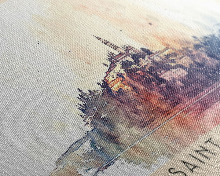 Saint Michael, Portugal Watercolor Print, Vacation Gift, Portugal Wall Art, Vacation Wall Art, Vacatation Memories, Beach Decor, Beach Or Lakehouse Art