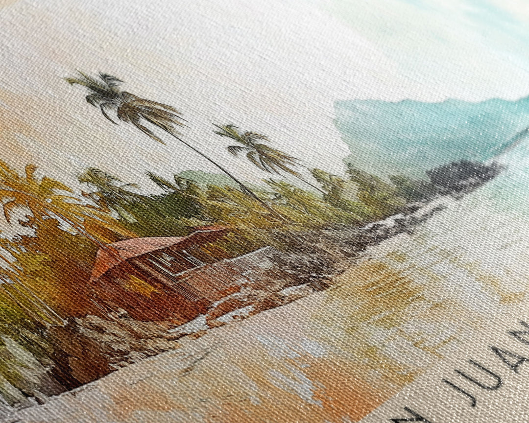 San Juanillo Beach, Costa Rica Watercolor Print, Vacation Gift, Costa Rica Wall Art, Beach Painting, Beach Decor, Beach Or Lakehouse Art