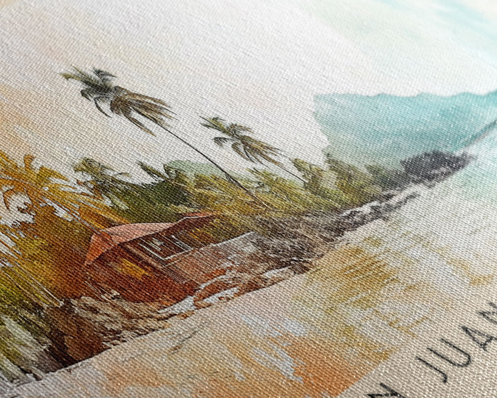 San Juanillo Beach, Costa Rica Watercolor Print, Vacation Gift, Costa Rica Wall Art, Beach Painting, Beach Decor, Beach Or Lakehouse Art