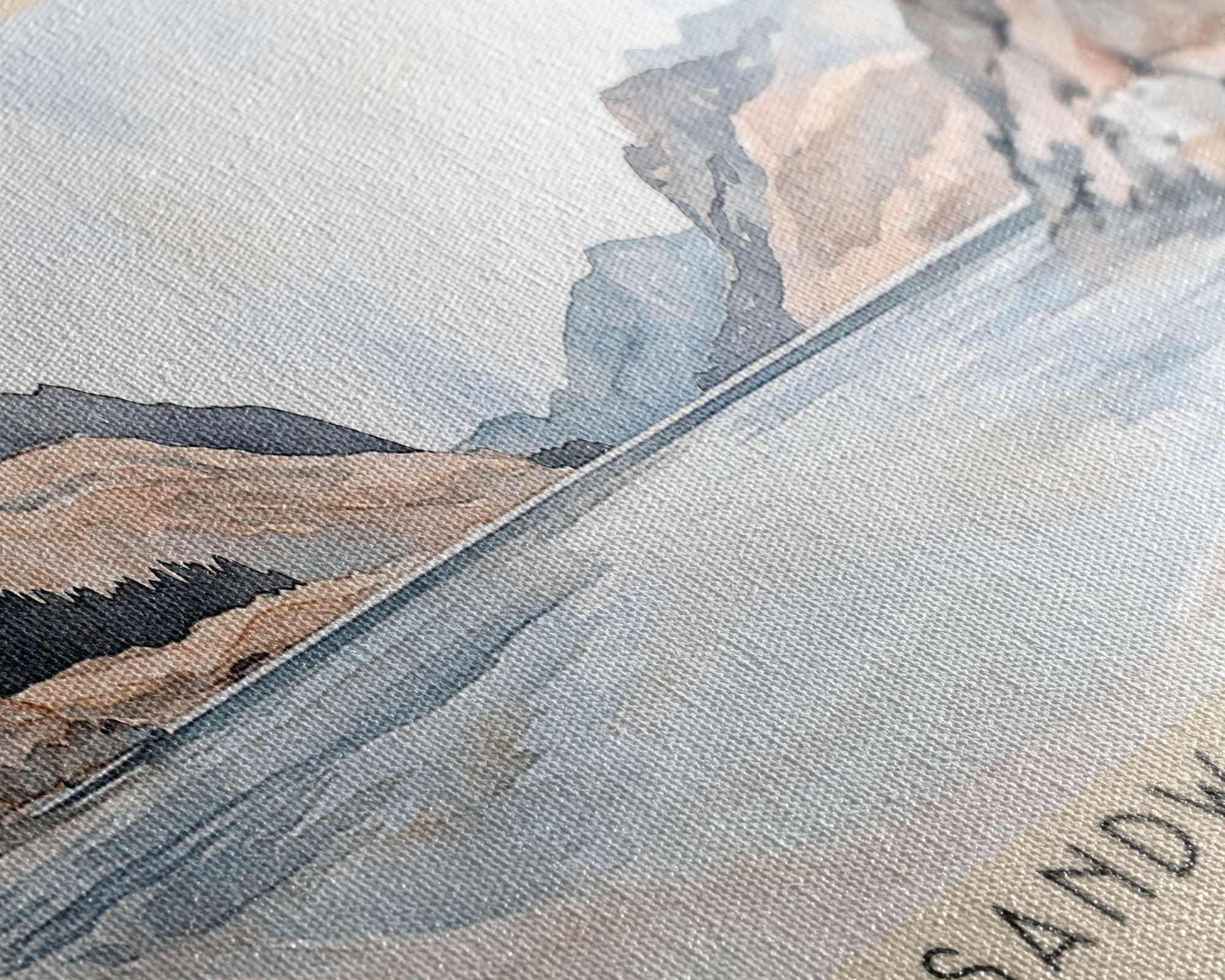 Sandwood Bay, Scotland Watercolor Print, Vacation Gift, Scotland Wall Art, Beach Painting, Beach Decor, Large Wall Art, Wood Frame Art