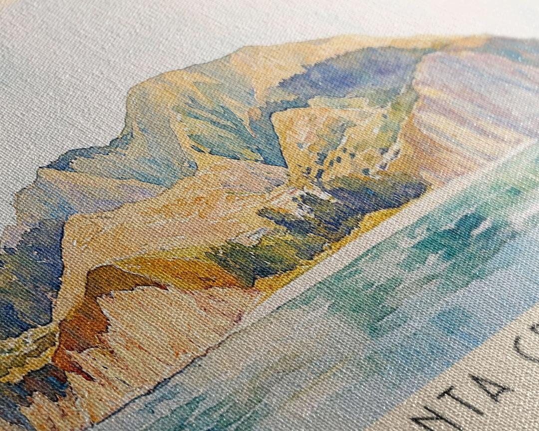 Santa Cruz Island, California Watercolor Print, Vacation Gift, California Wall Art, Beach Painting, Beach Decor, Beach Or Lakehouse Art