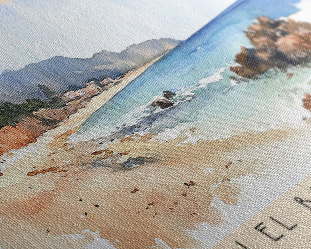 Sidi El Bachir beach, Morocco Watercolor Print, Vacation Gift, Morocco Wall Art, Vacation Wall Art, Vacatation Memories, Beach Decor, Beach Or Lakehouse Art