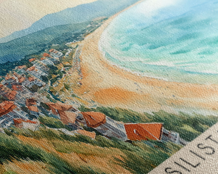 Silistar Beach, Bulgaria Watercolor Beach Print, Vacation Gift, Bulgaria Wall Art, Framed Canvas Print, Framed Beach Painting