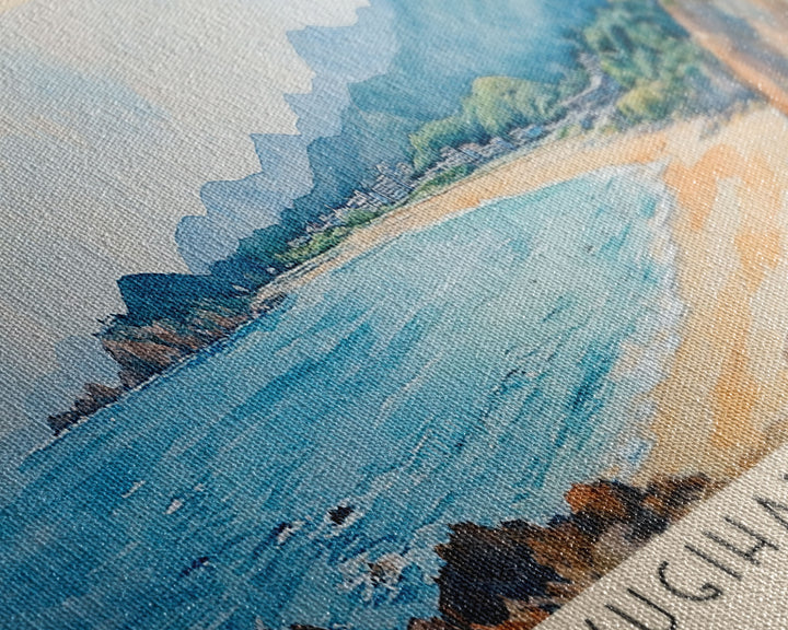 Yugihama Beach, Japan Watercolor Print, Vacation Gift, Japan Wall Art, Beach Painting, Beach Decor, Beach Or Lakehouse Art