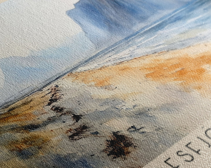 Ólafsfjörður Beach, Iceland Watercolor Print, Vacation Gift, Iceland Wall Art, Beach Painting, Beach Decor, Large Wall Art, Wood Frame Art