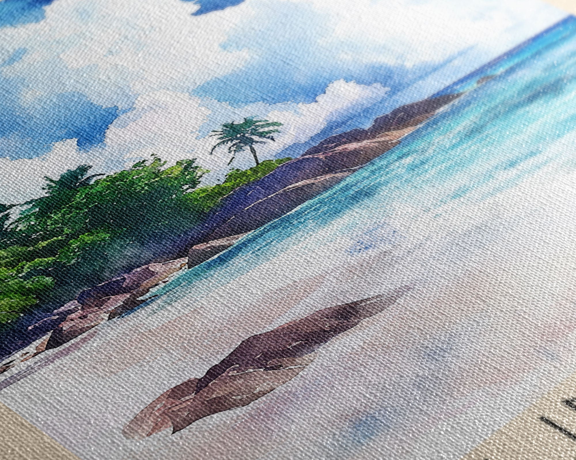 Anse Intendance, Seychelles Watercolor Print, Vacation Gift, Seychelles Wall Art, Vacation Wall Art, Vacatation Memories, Beach Decor, Beach Or Lakehouse Art