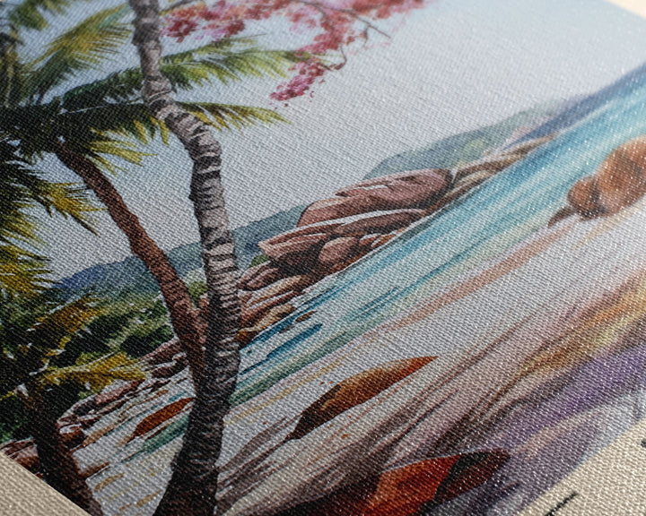 Anse La Passe, Seychelles Watercolor Print, Vacation Gift, Seychelles Wall Art, Beach Painting, Beach Decor, Beach Or Lakehouse Art