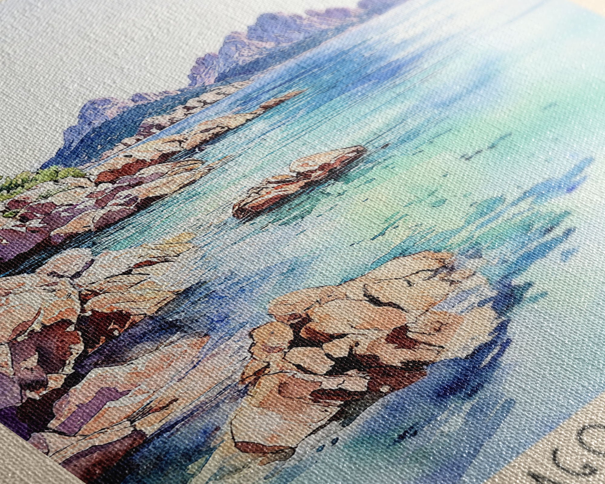 Archipelago of La Maddalena, Italy Watercolor Print, Vacation Gift, Italy Wall Art, Beach Painting, Beach Decor, Beach Or Lakehouse Art