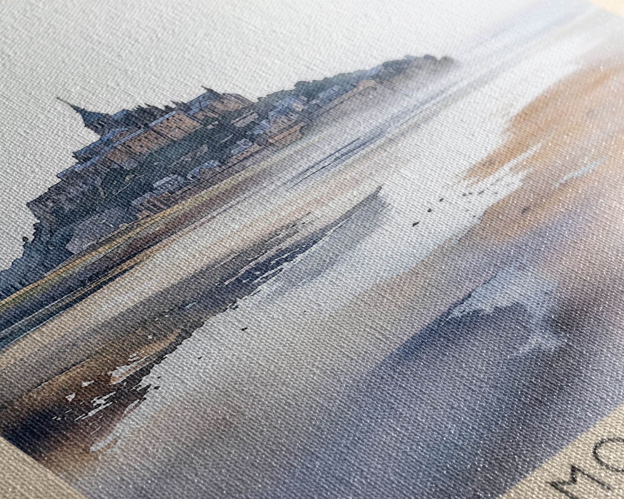 Bay of Mont Saint-Michel, France Watercolor Print, Vacation Gift, France Wall Art, Beach Painting, Beach Decor, Beach Or Lakehouse Art
