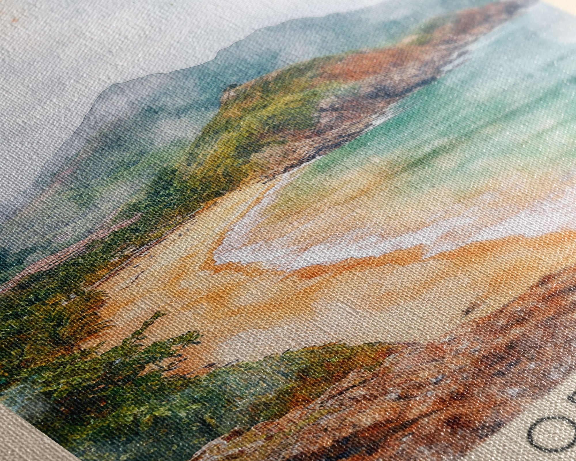 Beach of Oued Laou, Morocco Watercolor Print, Vacation Gift, Morocco Wall Art, Beach Painting, Beach Decor, Large Wall Art, Wood Frame Art