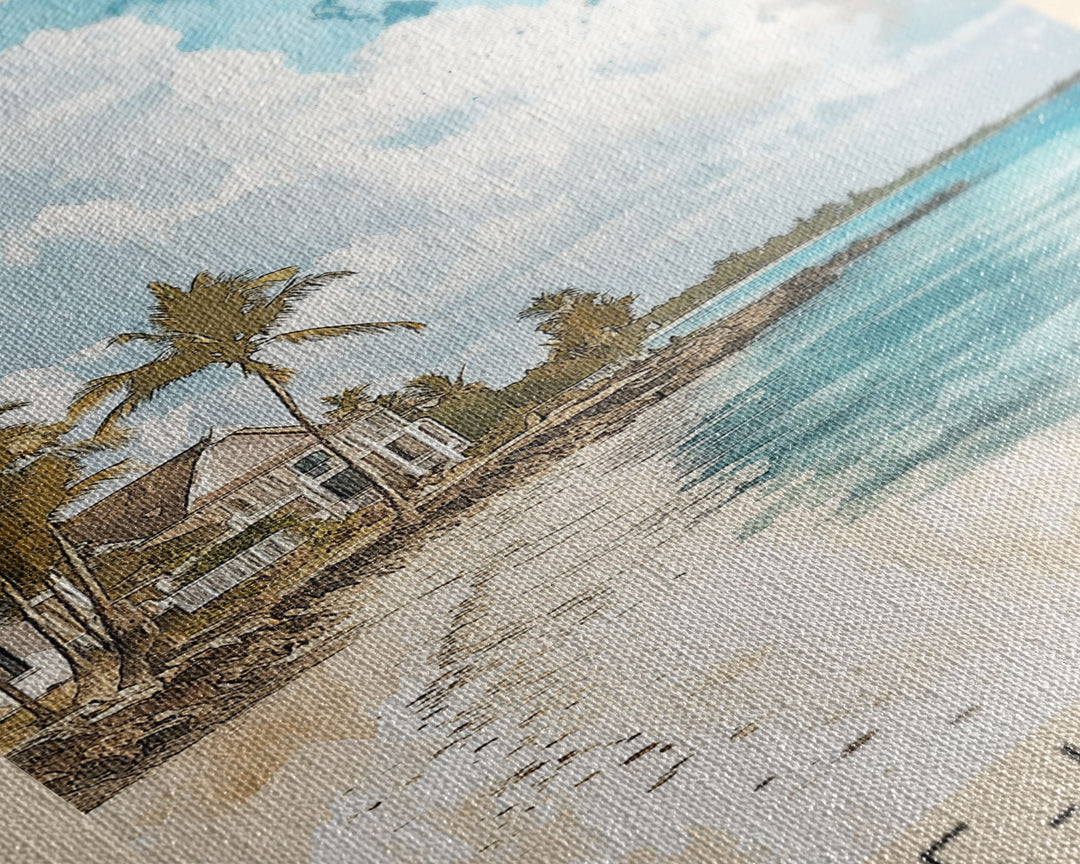 Belle-Ile Island, France Watercolor Beach Print, Vacation Gift, France Wall Art, Beach Painting, Beach Decor, Beach Painting