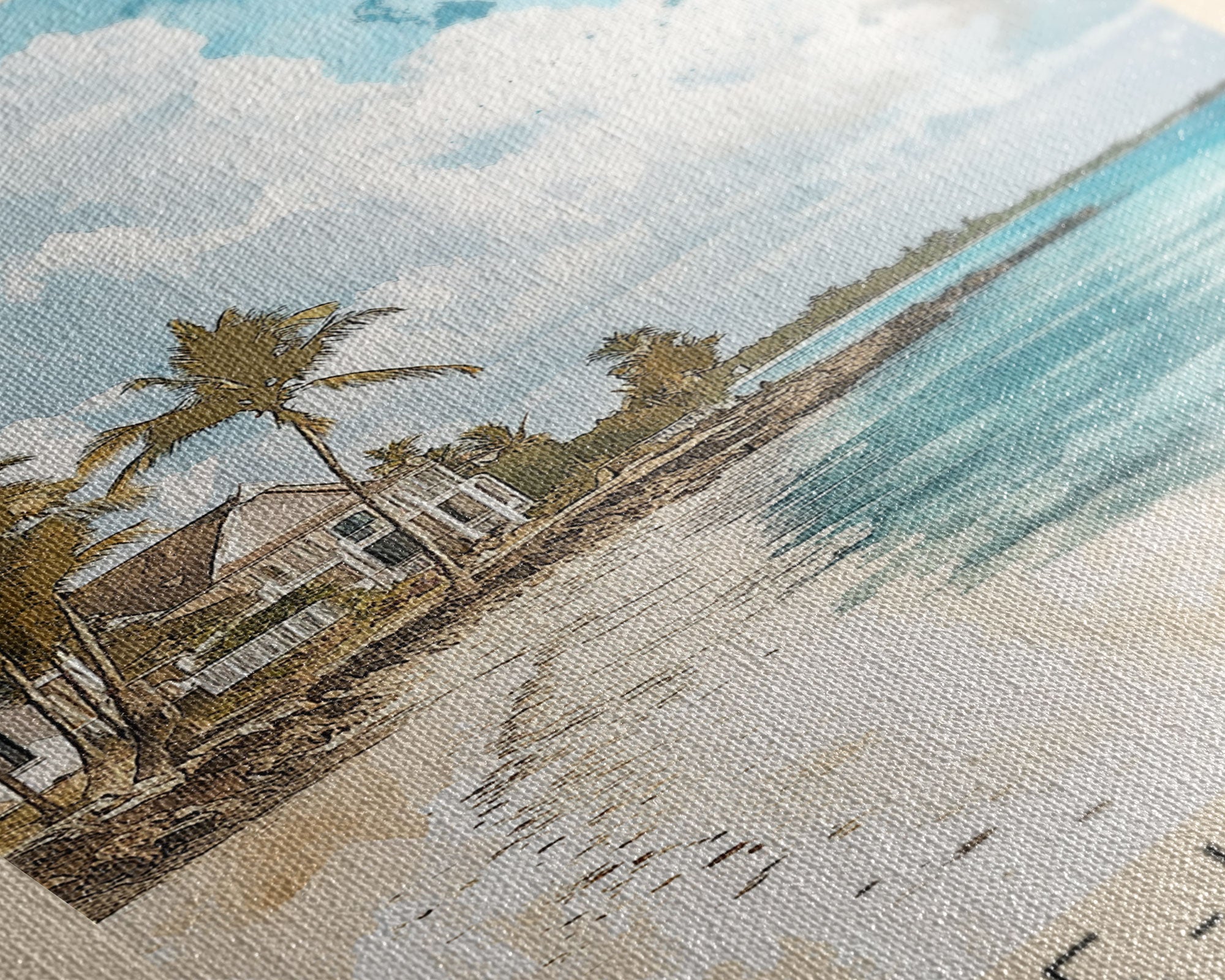 Belle-Ile Island, France Watercolor Beach Print, Vacation Gift, France Wall Art, Beach Painting, Beach Decor, Beach Painting