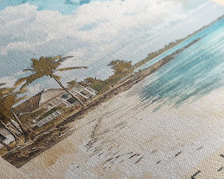 Belle-Ile Island, France Watercolor Beach Print, Vacation Gift, France Wall Art, Beach Painting, Beach Decor, Beach Painting